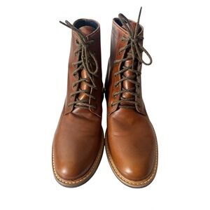 Nisolo Amalia All-Weather Leather Lace-Up Ankle Boots Tobacco Size 11 EUC